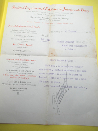 Ernest gaubert autographe - ernest,
